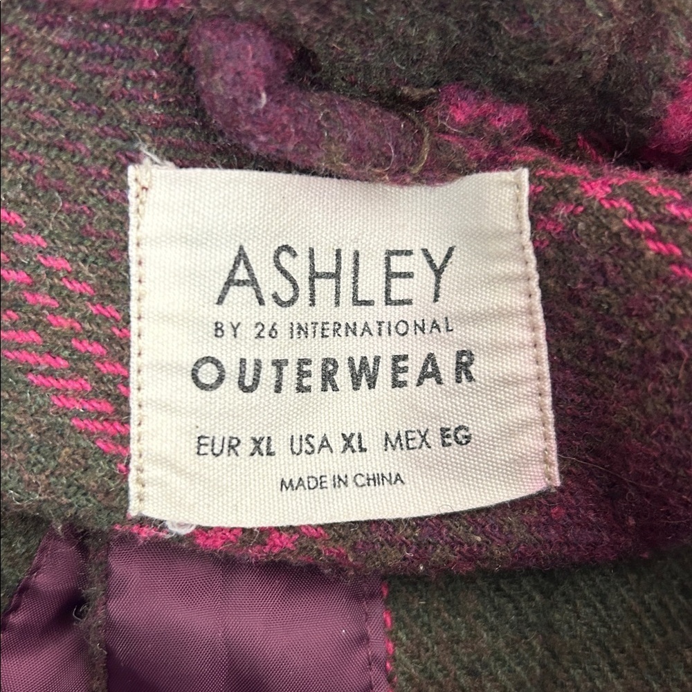 Ashley By 26 International Plaid Utility Jacket - Pink and Green xl - Picture 6 of 6